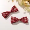 Estilo Preppy Coreano Tela Retro Cuadros Lazo DIY Pasador Pinza Lateral Goma Elástica Zapatos y Calcetines para Mujer Broche Accesorios