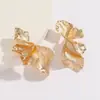 Pendientes de Flor Sencillos Europeos y Americanos para Mujer, Pendientes Exagerados de Aleación Estilo Personalizado con Diseño de Múltiples Capas de Nicho, Pendientes de Pétalos