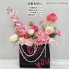 Juego de Flores Artificiales para Mesita de Noche de Boda, Arreglo para Mueble de TV de Sala de Estar de Boda, Arreglo Floral, Fábrica de Decoración Floral de Boda para Dormitorio