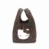 Cesta de Prato Pequeno de Lã de Cordeiro Fofa Bolsa de Pulso KT Bolsa de Veludo e Pelúcia Bolsa de Mão Diária Macia e Fofa