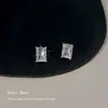 Pendientes Cuadrados de Circonita Brillantes para Mujer, Diseño Elegante y Único, Pendientes de Moda para el Trabajo, Pendientes de Lujo Ligero de Gama Alta de Nicho