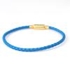 Pulseira de Cordão de Couro de Aço Inoxidável 3,0mm Fivela Resistente ao Desgaste Cordão de Couro Pendurado Fecho de Pressão Usável Ouro Duro Miçangas Cordão de Mão
