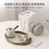 Xiaoyao Travel Tea Set Ru Kiln Ceramics One Pot Three Cups Portable Express Cup Outdoor Car Tea Set com bandeja de chá