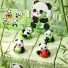 Nuevo modelo de bola de carbón fruta panda caja sorpresa auténtica figurita linda decoración de escritorio para el hogar adorno artesanal creativo