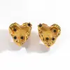 Brincos Myya de Aço Inoxidável Brincos de Coração Geométricos Plissados Brincos Femininos Joias Banhadas a Ouro 18K Venda Quente Transfronteiriça Europeia e Americana
