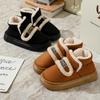 Chinelos de algodão quentes para uso interno e doméstico masculinos 2024 Novo estilo de uso externo Botas de neve com forro de lã de sola grossa para mulheres