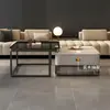 Mesa de centro de losa de roca, diseño moderno y minimalista para salas de estar, adecuada para apartamentos pequeños, nuevo modelo 2026, mesa de centro cuadrada de vidrio, tamaño para apartamentos pequeños
