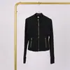 A jaqueta curta canelada LULU é exclusivamente para comércio exterior, disponível em estoque, adequada para esportes e fitness, respirável, modeladora e estilosa