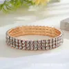 Pulseira Elástica 4mm Multicamadas Full Diamond Exportação Atacado Joias de Diamante Transfronteiriças Atacado