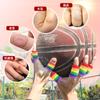 Luva Elástica de Nylon para Dedo Equipamento de Proteção Esportiva Badminton Respirável Arco-Íris Basquete Luva de Dedo Cor