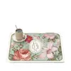Tapete Drenante para Cozinha Temu Transfronteiriço Levemente Luxuoso Floral de Terra de Diatomáceas, Tapete Protetor Absorvente de Água Anti-Escaldante Isolante Térmico para Bancada Doméstica