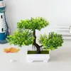 Direto da fábrica três pinheiros verdes pequenos simulação planta decoração de casa ornamentos bonsai bonsai