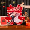 Nuevas Pegatinas de Puerta para Boda con Palabras Felices, Decoración de Puerta de Boda, Diseño de Habitación de Boda, Papel Estéreo de Terciopelo Rojo Felicidad
