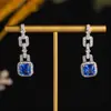 Pendientes de Clip para Mujer de Diamante Completo de Zircón, Exquisitos, de Venta Caliente Transfronteriza Europea y Americana, Versátiles y de Moda, Cuadrados y Redondos Simples, Venta al por Mayor