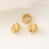 Cuentas de bola de circón hueco microincrustado en oro mate de 18 quilates, material para abalorios de anillo de rodamiento de agujero grande de oro antiguo de imitación, hecho a mano para DIY