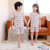 Pijamas para niños Algodón puro Verano Nuevo estilo Malla Ropa para el hogar de manga corta y pantalones cortos para niños Traje de bebé para niñas Ropa para aire acondicionado