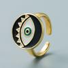 Serie Ojo del Diablo ins Anillo de Ojo Redondo Simple Colorido con Goteo de Aceite Anillo Abierto Moderno Hip-Hop para Hombres y Mujeres