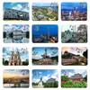 Imanes de Nevera de Vidrio de Atracciones Turísticas Culturales de Guangzhou - Fotos Reales de Monumentos de la Ciudad de Yangcheng - Pegatinas Decorativas Magnéticas de Vidrio Rectangulares