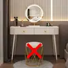 Penteadeira Nova Estilo Francês 2025 em Ardósia para Quarto, Mesa de Maquiagem Minimalista Moderna Celebridade da Internet Luxo Leve, Estilo Creme para Espaços Pequenos
