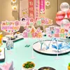Cartel de "Feliz Cumpleaños" de mano para la primera fiesta de cumpleaños de niños, decoración de ambiente de banquete, letrero de mesa, accesorio para fotos, artículo de arreglo de escena