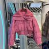 Chaqueta de Algodón Plumón para Mujer, Invierno Corta Diseño Estilo Coreano, Chaqueta de Algodón Pequeña, Chaqueta de Algodón Versátil Holgada Engrosada, Chaqueta Casual