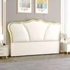 Cabecero de madera maciza, respaldo acolchado suave de lujo ligero moderno, estilo princesa famoso en internet, panel de cabecero simple de pie ultradelgado