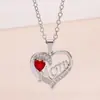 Joyería de Estilo Europeo y Americano Personalizada con Diamantes, Collar con Letra 'Mom' en Forma de Corazón, Pequeño Regalo para el Día de la Madre, Colgante para Fiesta de Amor