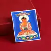 Thangka Personalizado Pintado à Mão com Areia Grossa Dourada Oito Protetores Originais Thangka Empilhado com Areia Grossa Vermelha Pingente de Coração