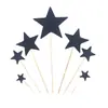 Decoración creativa para pastel bandera de amor palillo de dientes tarjeta enchufe brillante tarjeta para pastel de cumpleaños 7 juegos