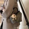 Bolso Pequeño de Invierno para Mujer Todo Fósforo Estampado de Leopardo Nuevo Retro Maillard Bolso Cubo Portátil Bolso Bandolera de Gama Alta