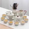 Lujo Ligero Gama Alta Horno Ru Juego de Té Kung Fu para el Hogar Cerámica China Tetera Taza de Té Bandeja de Té Pequeña Regalo
