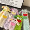 Meias de pelúcia de monstro engraçadas, feias e fofas para mulheres, outono e inverno, meias grossas quentes para o chão, meias de dormir para casa, meias de comprimento médio até a panturrilha