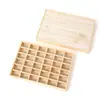 Estante de Exhibición para Joyería de Madera Maciza de Pino con 24 Compartimentos, Bandeja de Rejilla para Almacenamiento de Pulseras, Collares, Joyería, Gran Capacidad, Venta al Por Mayor en Stock