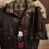 Chaqueta de Otoño para Niños 2026 Nueva Moda Versátil Chaqueta de Cuero Estilo Coreano para Niñas Casual Linda Muñeca Abrigo de Cuadros