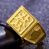 Suministro de comercio exterior anillo de hombre retro chapado en oro anillo de hombre chapado en oro de latón anillo de oro para hombre