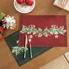 Manteles individuales y posavasos navideños de comercio exterior, decoraciones de mesa para restaurante transfronterizas, manteles individuales estampados con temática navideña, estilo ins de Oriente Medio