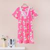 Pijamas para mujer, novedad de verano 2024, camisón de encaje de manga corta, largo medio, estilo coreano con dibujos animados, ropa informal para el hogar.