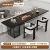 Mesa larga detrás del sofá de la sala de estar, escritorio para sala de estar en casa, mesa de centro, consola flotante de acrílico y madera maciza