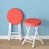 Silla Plegable Taburete Pequeño Uso en Casa Taburete Plegable Resistente Taburete Alto Taburete Sencillo con Respaldo Taburete Redondo Portátil