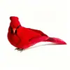 Decoración colgante de pájaro rojo de plumas artificiales de Navidad Adorno para árbol de Navidad pájaro de la paz rojo pájaro de espuma de plumas artificiales