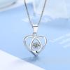 Collar de clavícula simple inteligente en forma de corazón gota de agua japonés y coreano colgante plata esterlina s925 amor latente fabricantes de joyería para mujer