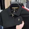 Camisa Polo de Algodón Puro para Hombre de Verano, Casual de Negocios para Edad Media, Moda Holgada, Camiseta Delgada de Manga Corta con Bordado de Logo de Caballo Pequeño