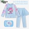Nuevo Traje de Baño Infantil de Dibujos Animados Xiaoai para Niñas, Traje de Baño de Manga Larga, Conjunto de Dos Piezas, Tallas Mediana y Grande, Traje de Baño con Protección Solar, Moderno