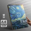 Libro de bocetos libro de dibujo pintado a mano papel de dibujo A3 libro de espiral para bocetos y dibujos en blanco estudiante fresco simple engrosado