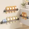Estante para Zapatillas de Interior con Ventosa, Baño, Puerta de Inodoro, Pared Trasera, Estante para Secar Zapatos Montado sin Taladrar