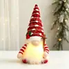 Decoração de Natal Transfronteiriça Mingguan Boneca de Tricô com Luz Boneco Gnomo Rudolph Luminoso Criativo