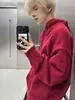 Directo de Fábrica Estilo Perezoso Casual Color Sólido Uso Diario Viaje Botón Estilo Callejero Cordón Capucha Suéter Gris