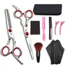 Tijeras de Peluquería Rojas de 6.0 pulgadas con Tornillo, Tijeras Rectas, Tijeras Entresacar, Tijeras para Flequillo, Set de Tijeras Entresacar, Set de Tijeras de Peluquería en Stock