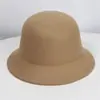 Chapéu Feminino Outono e Inverno Estilo Francês Hepburn Branco Mil Ouro Socialite Topper Lã Tweed Estilo Chapéu de Pescador Chapéu de Pescador