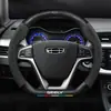 Aplicable a Funda para Volante Geely Vision Modelos 09-21 x6 Ultradelgada x3 Piel Genuina s1 Gamuza x1 Fibra de Carbono Cubierta para Manija de Coche